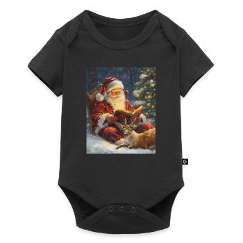 Père Noël Femmes Hommes Enfants Noël - Body à manches courtes Premium Bébé - noir - Devant