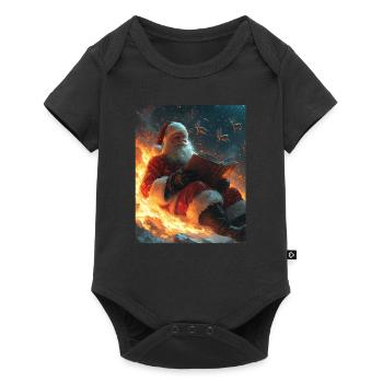 Père Noël Femmes Hommes Enfants Noël - Body à manches courtes Premium Bébé - noir - Devant