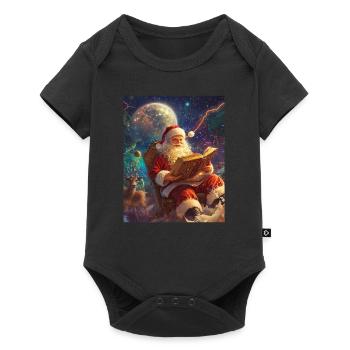 Père Noël Femmes Hommes Enfants Noël - Body à manches courtes Premium Bébé - noir - Devant