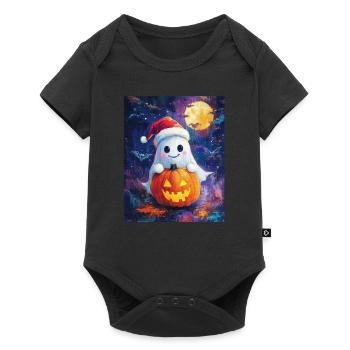 Halloween Gift Ghost with Christmas Hat Decoration - Baby Premium short-sleeve bodysuit - black - Front