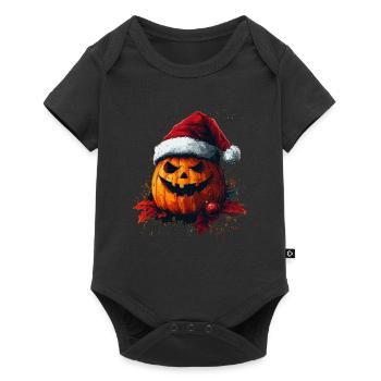 Halloween Gift Pumpkin with Santa Hat Decoration - Baby Premium short-sleeve bodysuit - black - Front