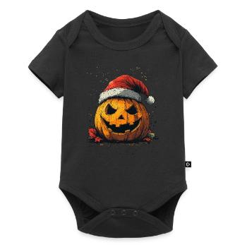 Halloween Gift Pumpkin with Santa Hat Decoration - Baby Premium short-sleeve bodysuit - black - Front