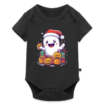 Halloween Gift Ghost with Christmas Hat Decoration - Baby Premium short-sleeve bodysuit - black - Front