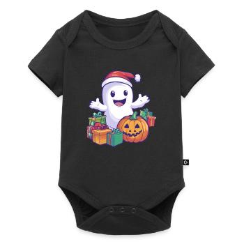 Halloween Gift Ghost with Christmas Hat Decoration - Baby Premium short-sleeve bodysuit - black - Front