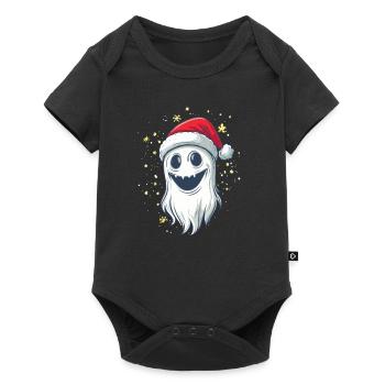 Halloween Gift Ghost with Christmas Hat Decoration - Baby Premium short-sleeve bodysuit - black - Front