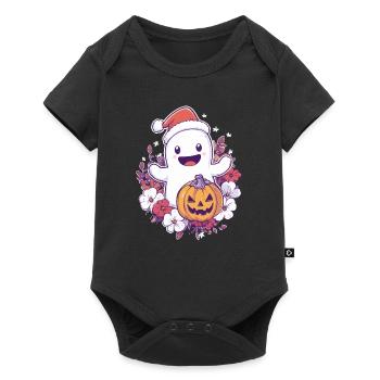Halloween Gift Ghost with Christmas Hat Decoration - Baby Premium short-sleeve bodysuit - black - Front