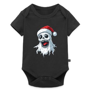 Halloween Gift Ghost with Christmas Hat Decoration - Baby Premium short-sleeve bodysuit - black - Front