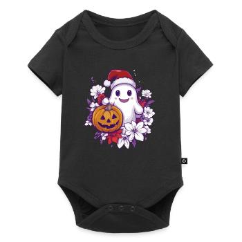 Halloween Gift Ghost with Christmas Hat Decoration - Baby Premium short-sleeve bodysuit - black - Front