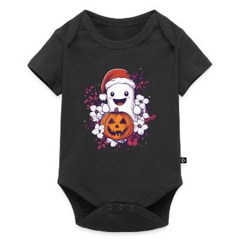 Halloween Gift Ghost with Christmas Hat Decoration - Baby Premium short-sleeve bodysuit - black - Front