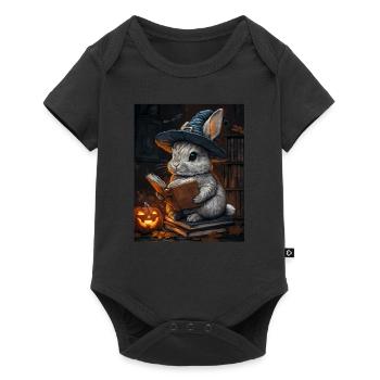 Cadeau d’Halloween Femmes Lapin Hommes Enfants Décoration - Body à manches courtes Premium Bébé - noir - Devant
