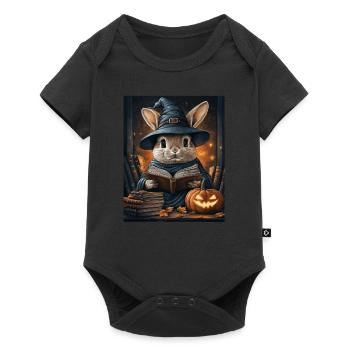 Cadeau d’Halloween Femmes Lapin Hommes Enfants Décoration - Body à manches courtes Premium Bébé - noir - Devant