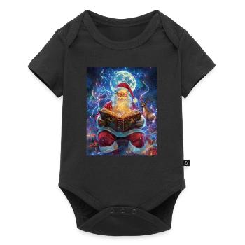 Père Noël Femmes Hommes Enfants Noël - Body à manches courtes Premium Bébé - noir - Devant