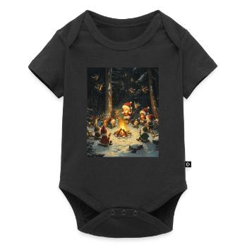 Père Noël Femmes Hommes Enfants Noël - Body à manches courtes Premium Bébé - noir - Devant