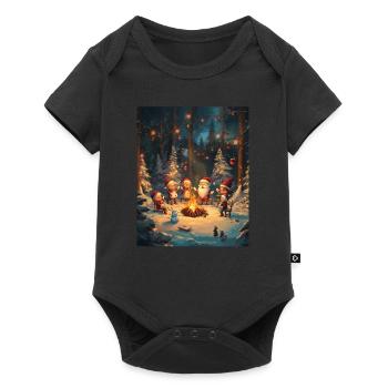 Père Noël Femmes Hommes Enfants Noël - Body à manches courtes Premium Bébé - noir - Devant