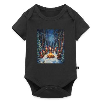 Père Noël Femmes Hommes Enfants Noël - Body à manches courtes Premium Bébé - noir - Devant