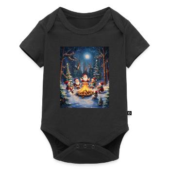 Père Noël Femmes Hommes Enfants Noël - Body à manches courtes Premium Bébé - noir - Devant