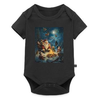 Père Noël Femmes Hommes Enfants Noël - Body à manches courtes Premium Bébé - noir - Devant