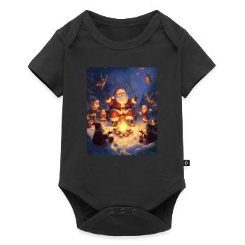Père Noël Femmes Hommes Enfants Noël - Body à manches courtes Premium Bébé - noir - Devant