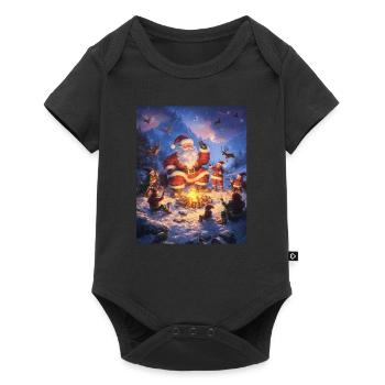 Père Noël Femmes Hommes Enfants Noël - Body à manches courtes Premium Bébé - noir - Devant