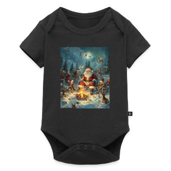 Père Noël Femmes Hommes Enfants Noël - Body à manches courtes Premium Bébé - noir - Devant
