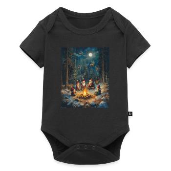 Père Noël Femmes Hommes Enfants Noël - Body à manches courtes Premium Bébé - noir - Devant