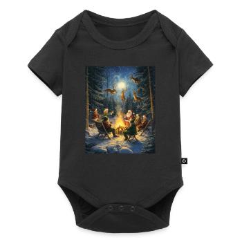 Père Noël Femmes Hommes Enfants Noël - Body à manches courtes Premium Bébé - noir - Devant