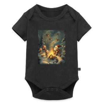 Père Noël Femmes Hommes Enfants Noël - Body à manches courtes Premium Bébé - noir - Devant