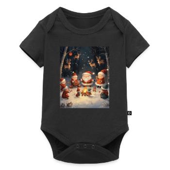 Père Noël Femmes Hommes Enfants Noël - Body à manches courtes Premium Bébé - noir - Devant