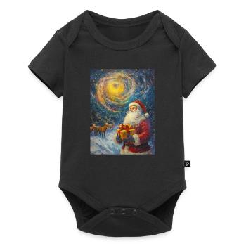 Weihnachtsmann Frauen Männer Kinder Weihnachten - Baby Premium Kurzarmbody - Schwarz - Vorne