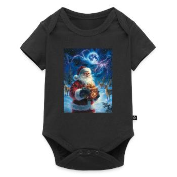 Père Noël Femmes Hommes Enfants Noël - Body à manches courtes Premium Bébé - noir - Devant