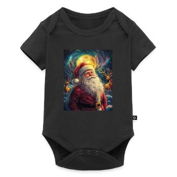 Père Noël Femmes Hommes Enfants Noël - Body à manches courtes Premium Bébé - noir - Devant