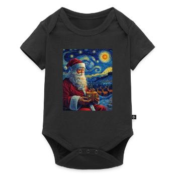 Père Noël Femmes Hommes Enfants Noël - Body à manches courtes Premium Bébé - noir - Devant