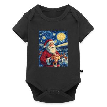 Père Noël Femmes Hommes Enfants Noël - Body à manches courtes Premium Bébé - noir - Devant