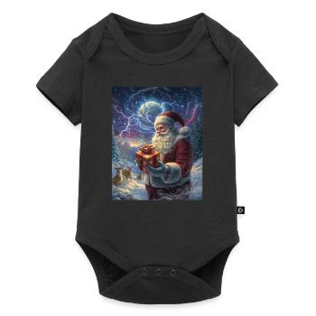 Père Noël Femmes Hommes Enfants Noël - Body à manches courtes Premium Bébé - noir - Devant