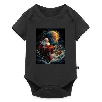 Père Noël Femmes Hommes Enfants Noël - Body à manches courtes Premium Bébé - noir - Devant