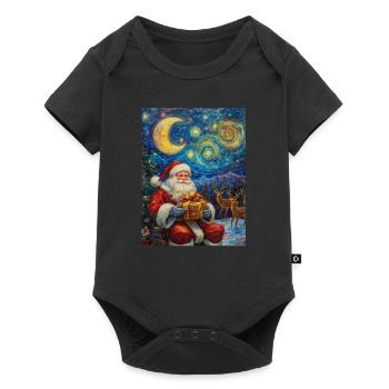 Père Noël Femmes Hommes Enfants Noël - Body à manches courtes Premium Bébé - noir - Devant