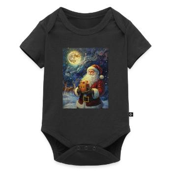 Père Noël Femmes Hommes Enfants Noël - Body à manches courtes Premium Bébé - noir - Devant