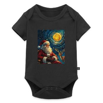 Père Noël Femmes Hommes Enfants Noël - Body à manches courtes Premium Bébé - noir - Devant