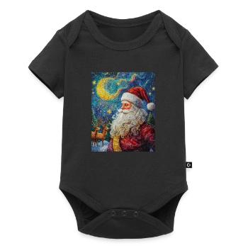 Père Noël Femmes Hommes Enfants Noël - Body à manches courtes Premium Bébé - noir - Devant