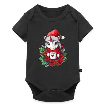 Unicorn Coffee Christmas Women Men Children - Baby Premium short-sleeve bodysuit - black - Front