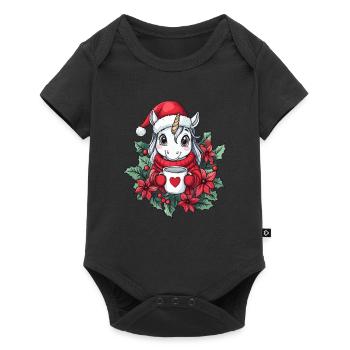 Unicorn Coffee Christmas Women Men Children - Baby Premium short-sleeve bodysuit - black - Front