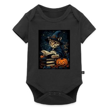 Halloween Geschenk Frauen Wildkatze Männer Kinder - Baby Premium Kurzarmbody - Schwarz - Vorne