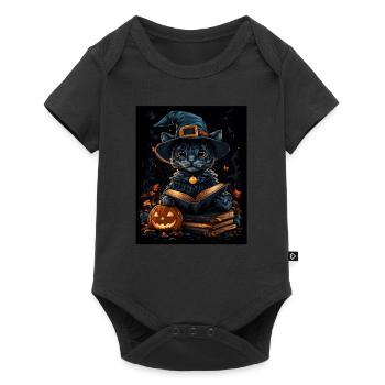 Halloween Geschenk Frauen Wildkatze Männer Kinder - Baby Premium Kurzarmbody - Schwarz - Vorne