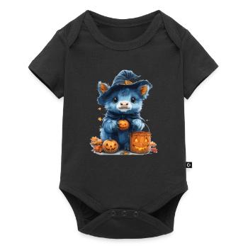 Halloween Cadeau Femmes Vache Hommes Enfants Décoration - Body à manches courtes Premium Bébé - noir - Devant
