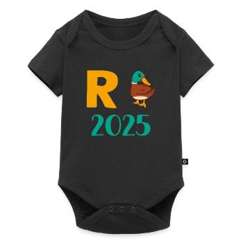 Canard Pension 2025 Pension Retraite Grand-père Mamie Retraité - Body à manches courtes Premium Bébé - noir - Devant