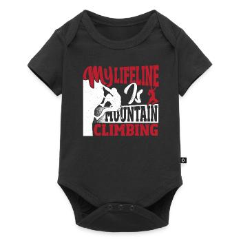 My lifeline is mountaineering, hiking adventures - Baby Premium short-sleeve bodysuit - black - Front