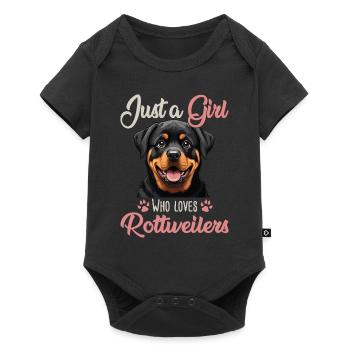 Juste une fille qui aime les Rottweilers - Body à manches courtes Premium Bébé - noir - Devant