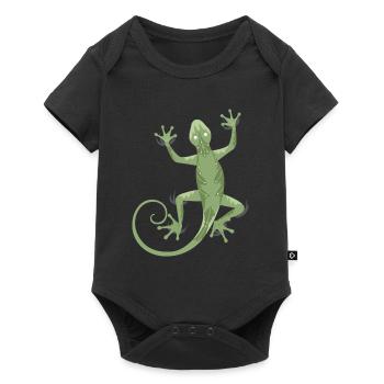 3D gecko - Baby Premium short-sleeve bodysuit - black - Front