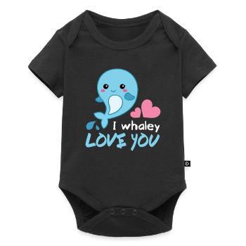 Funny Whale Gifts: "I Whaley Love You" Cute Whale - Baby Premium short-sleeve bodysuit - black - Front