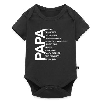 Papa, Familie Vorbild Beschützer lustige Sprüche - Baby Premium Kurzarmbody - Schwarz - Vorne